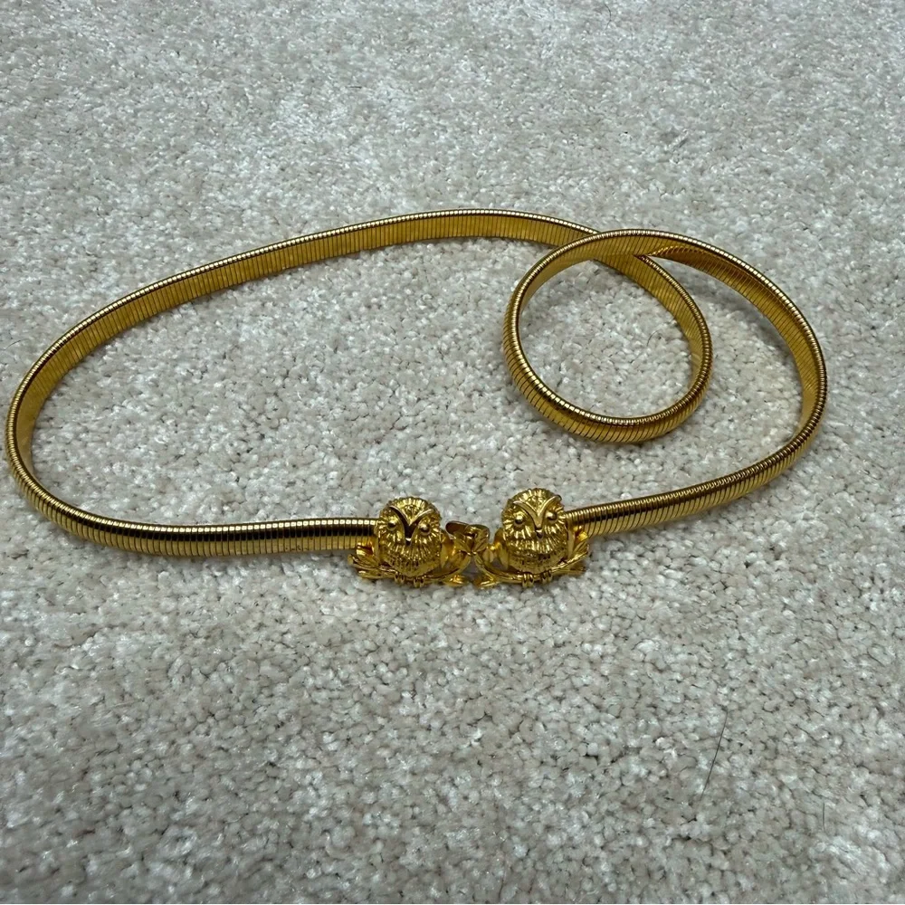 Vintage MIMI DI N stretch Owl Belt metal gold tone 1975 Womens - Picture 9 of 10